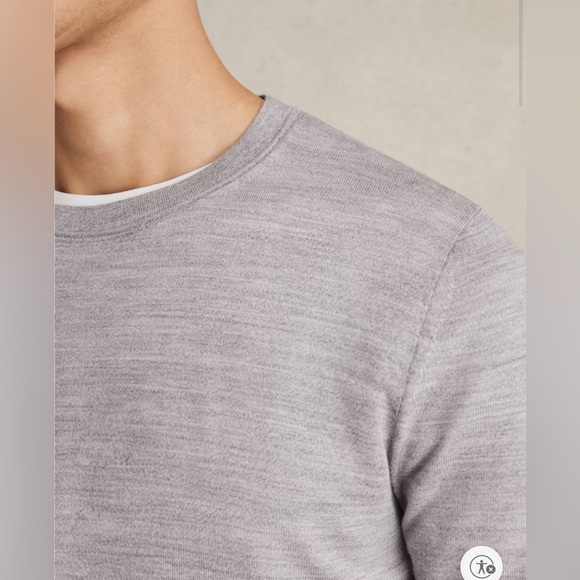 REISS WESSEX MERINO WOOL CREW NECK JUMPER Sweater IN GREY Medium - Picture 3 of 9